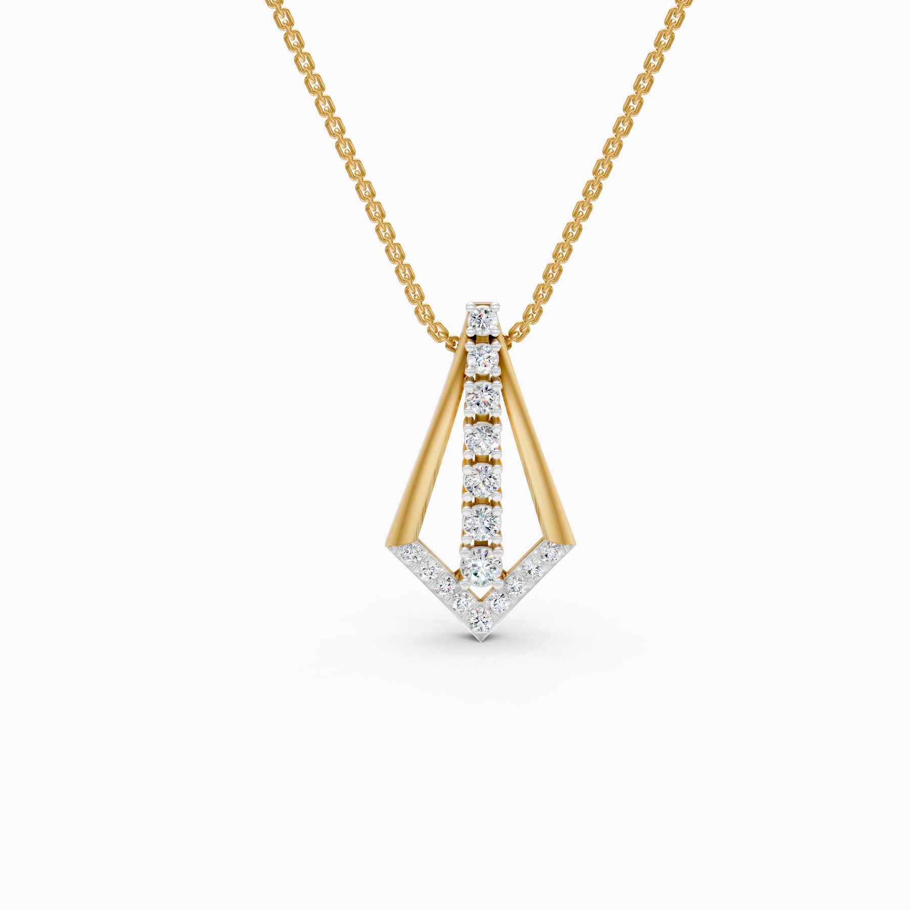 Modern V Shape Lab Grown Diamond Necklace